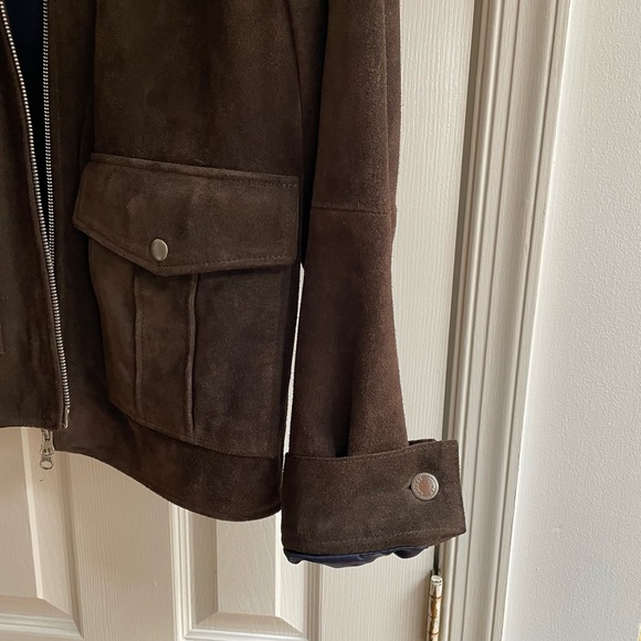 Brown suede bomber jacket size Medium - Picture 2 of 5